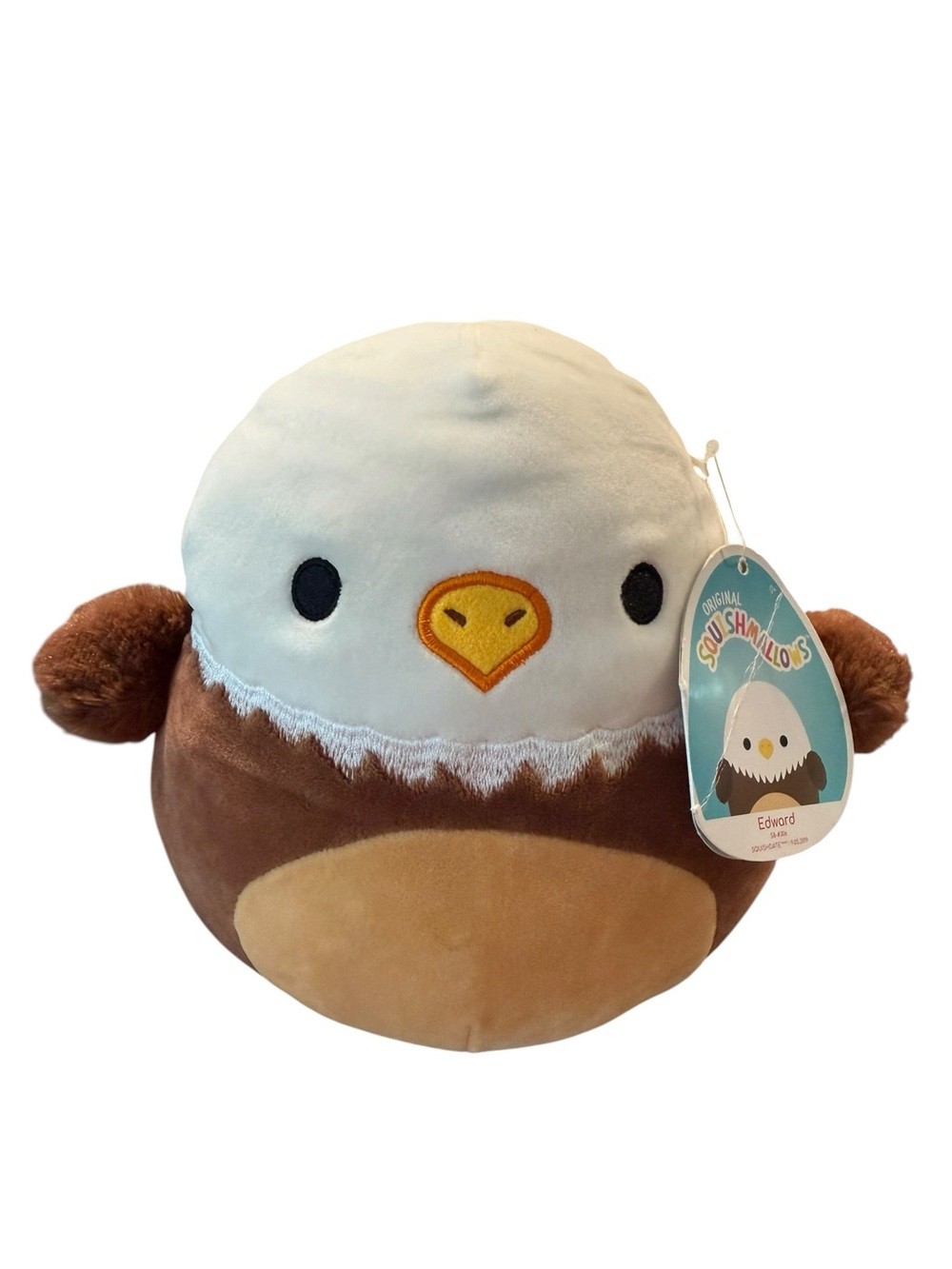 Squishmallows Edward RARE Brown and White Eagle Plush - Picture 2 of 4